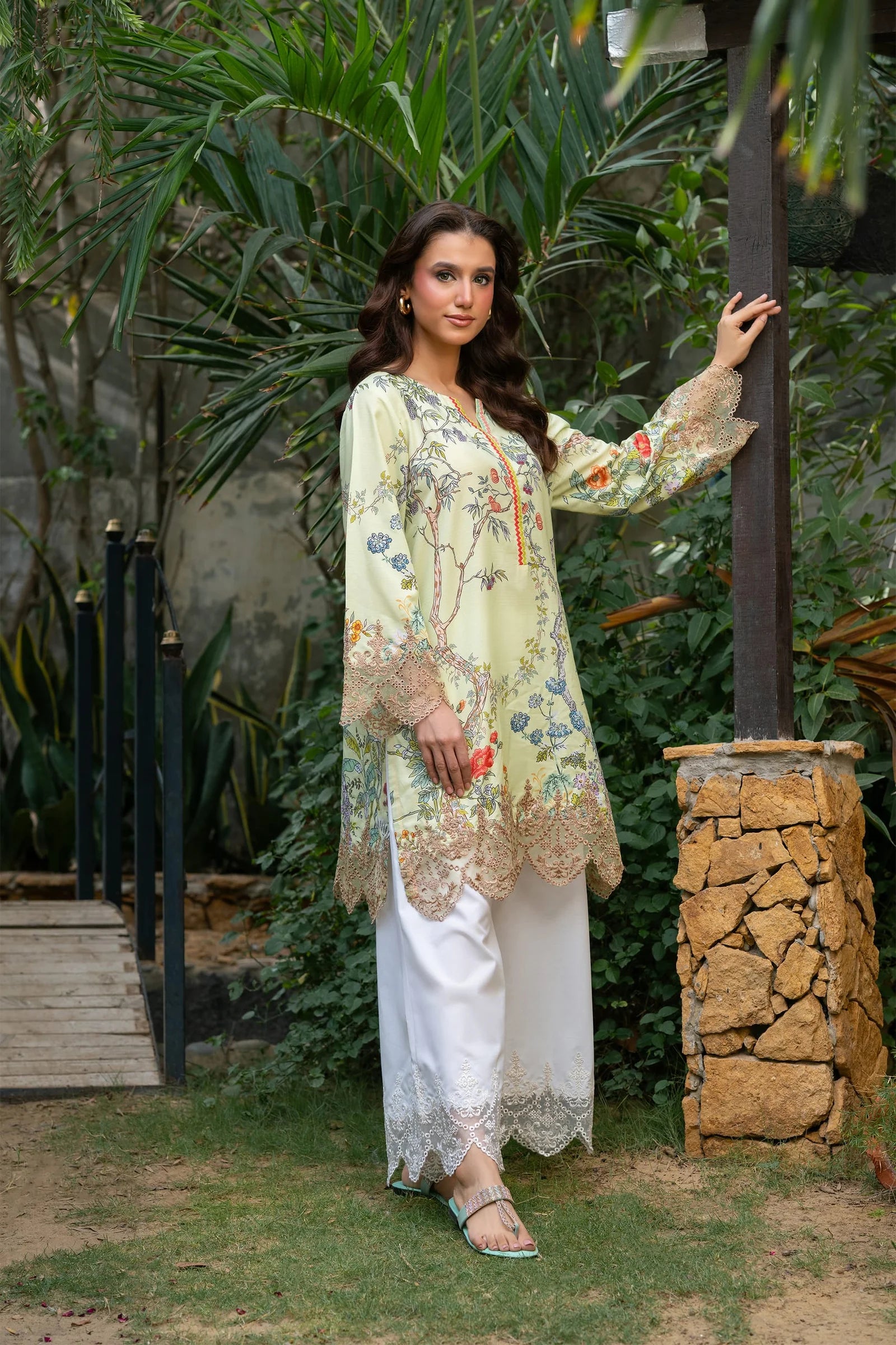 Pastel Garden Embroidered 2-Piece